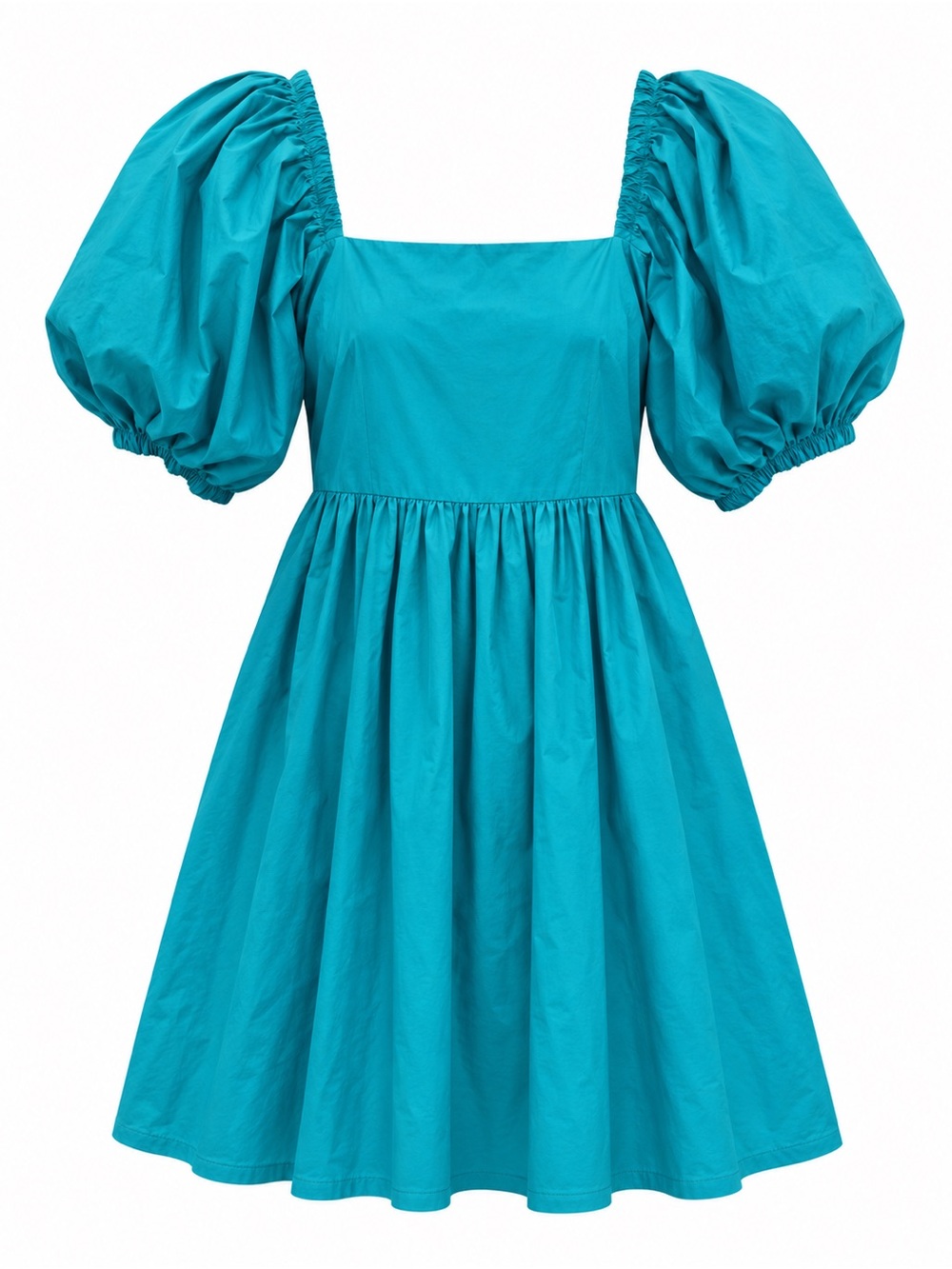 a new day Teal Puff-Sleeve Square-Neck Mini Dress